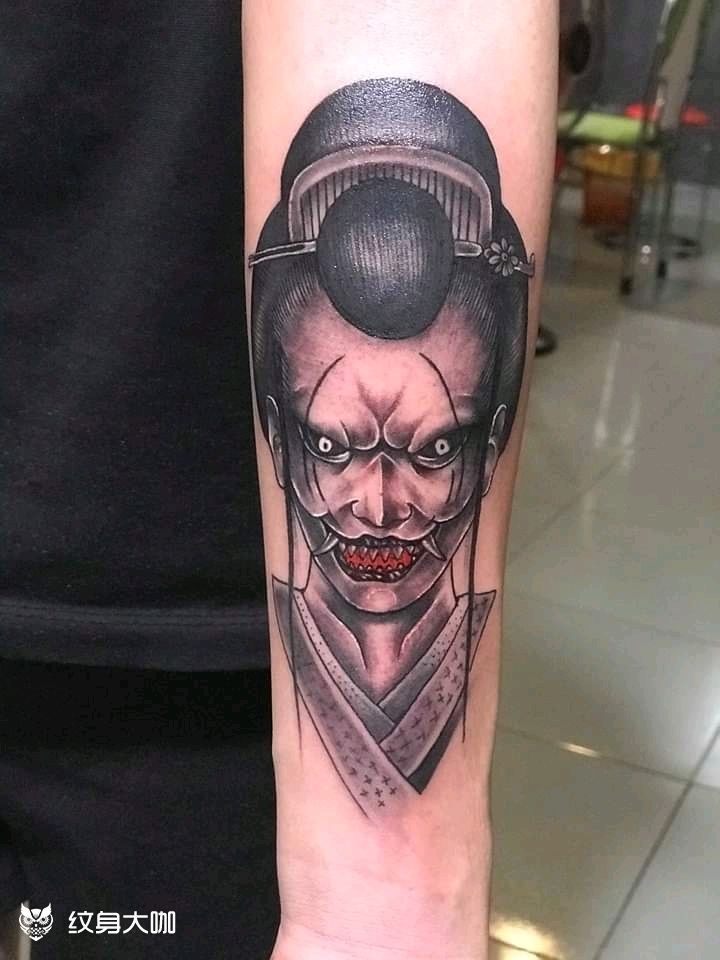鬼姬_纹身图案手稿图片_雕淼 horidm的纹身作品集