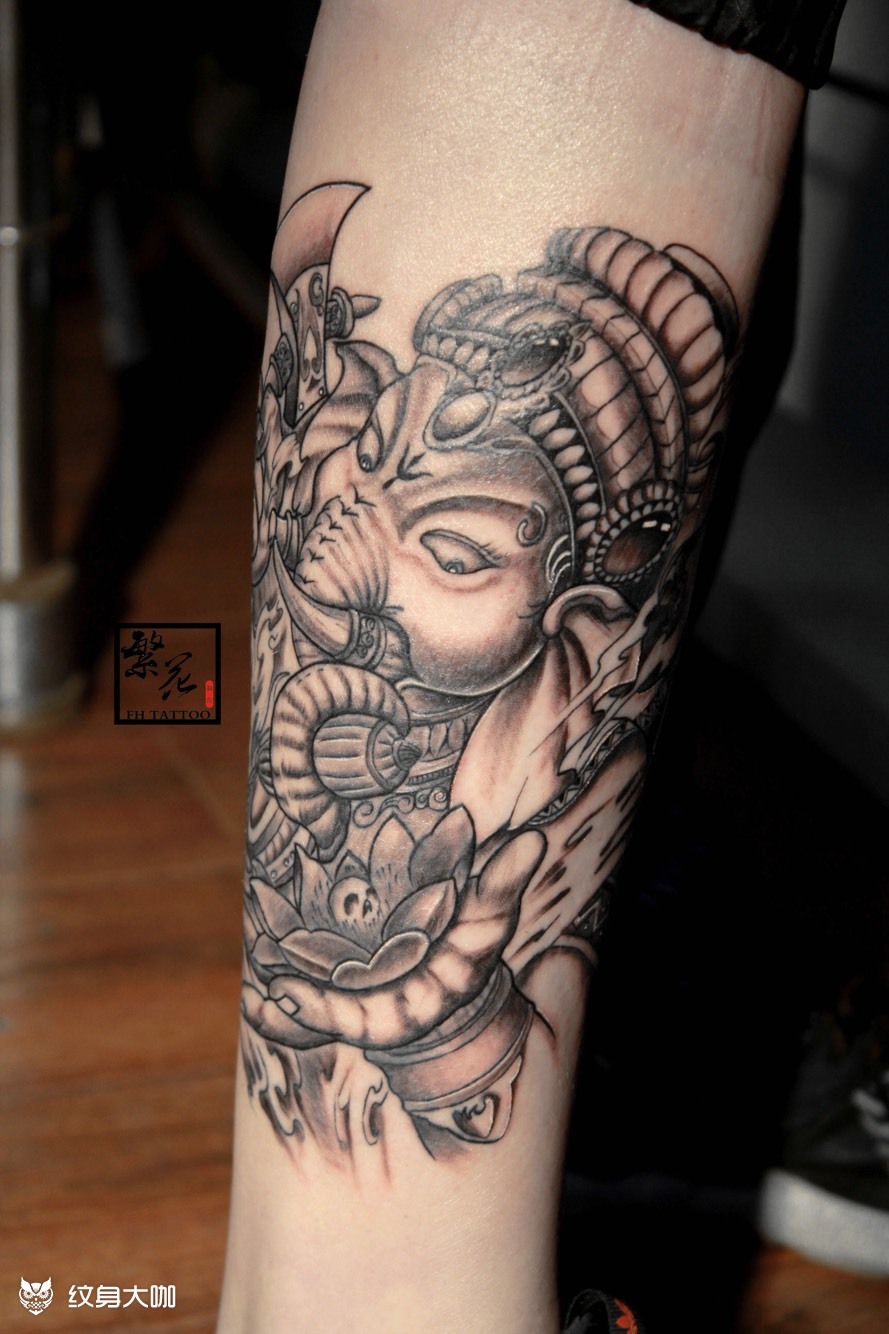 象神完成_纹身图案手稿图片_繁花·tattoo ·飞虎的纹身作品集