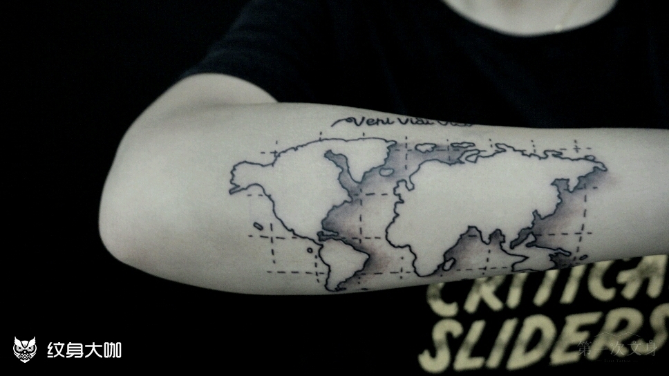 世界地图_纹身图案手稿图片_firsttattoo的纹身作品集