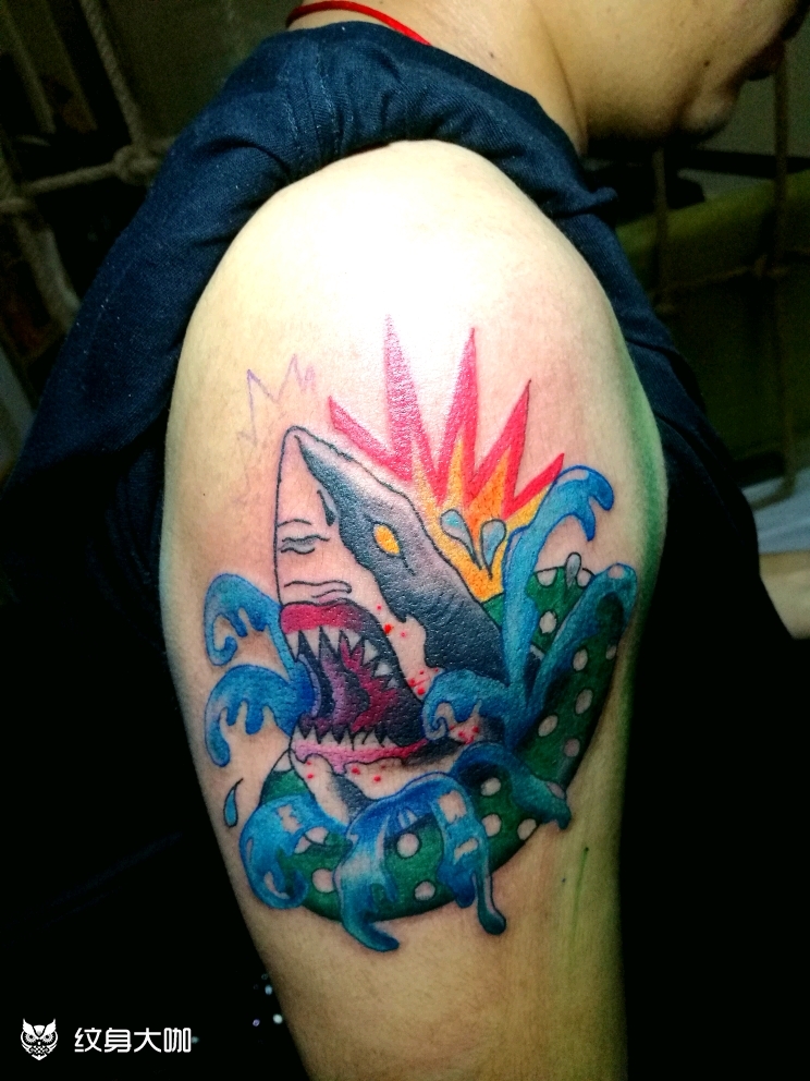 鲨鱼_纹身图案手稿图片_枭的纹身作品集