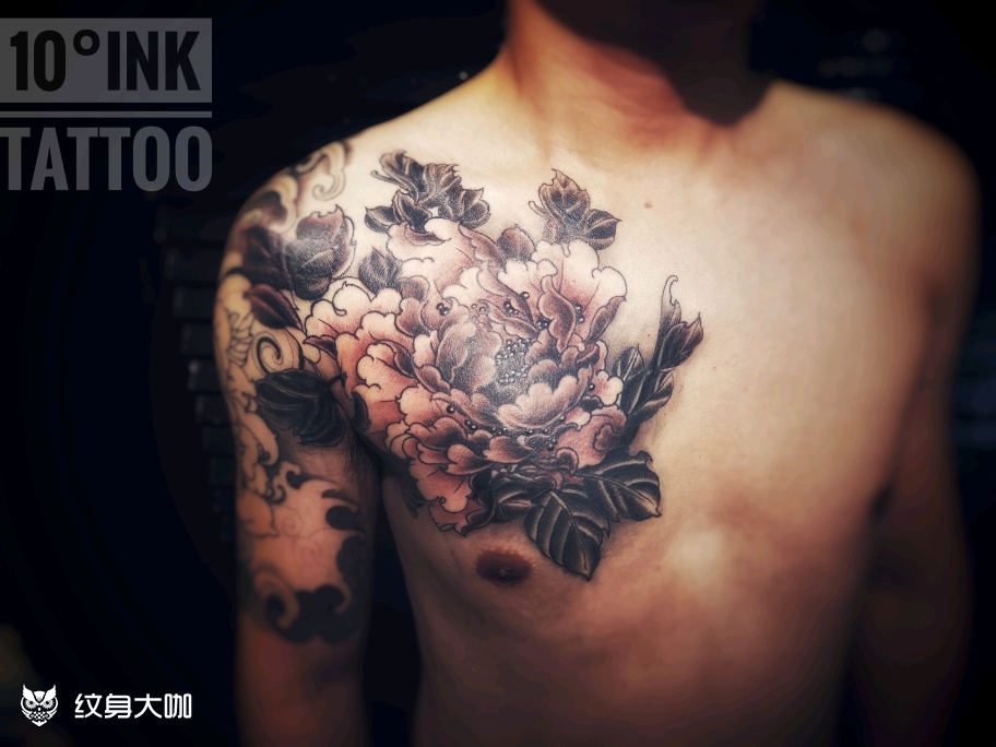 牡丹_纹身图案手稿图片_ak的纹身作品集