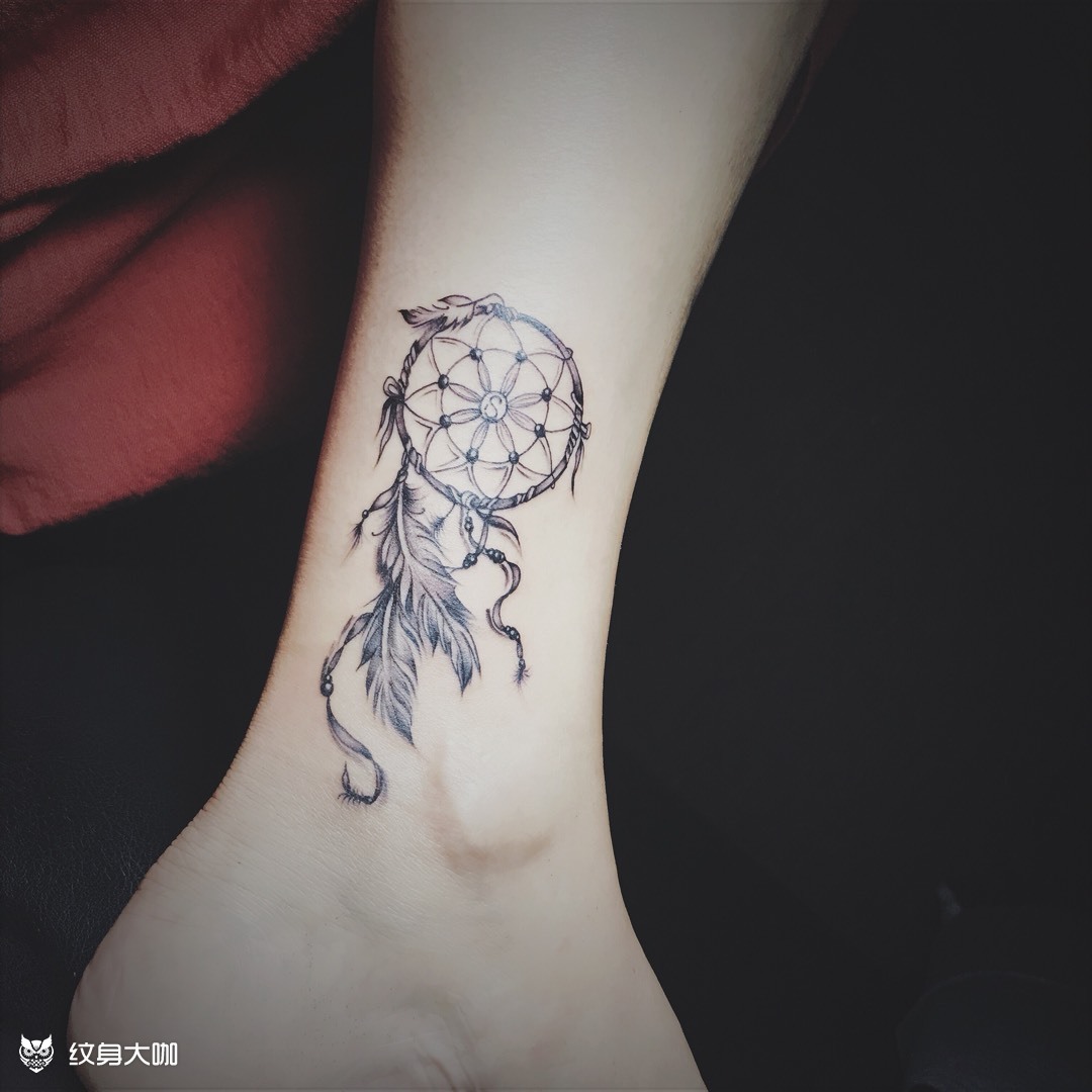 脚踝,捕梦网_纹身图案手稿图片_董一龙的纹身作品集