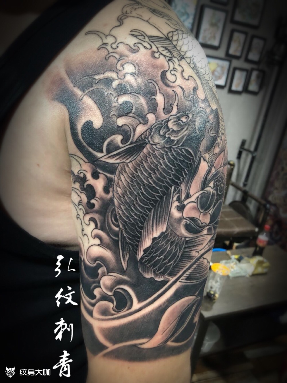 鲤鱼_纹身图案手稿图片_弘纹的纹身作品集