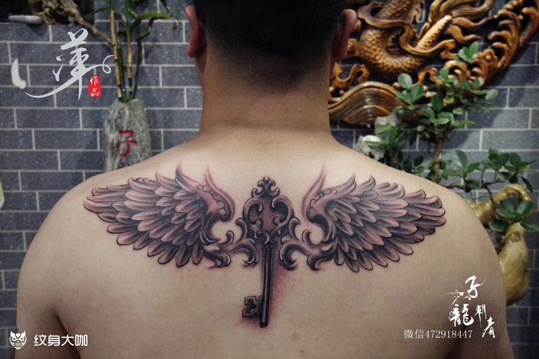 翅膀纹身萍萍作品