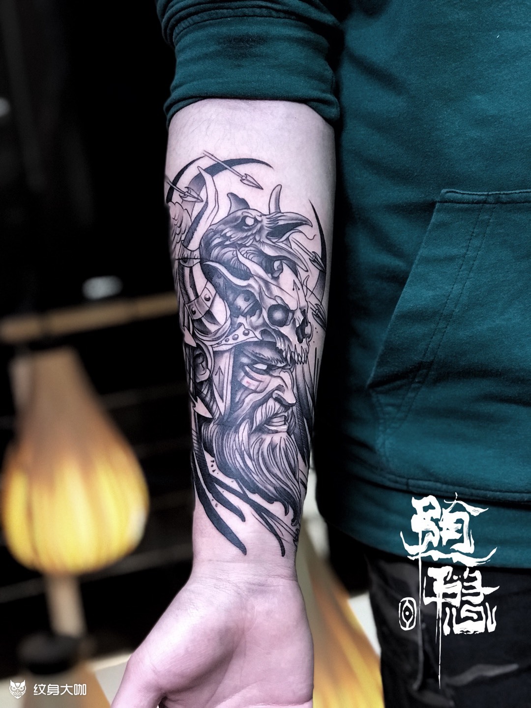 小臂野蛮战士_纹身图案手稿图片_陈洋的纹身作品集