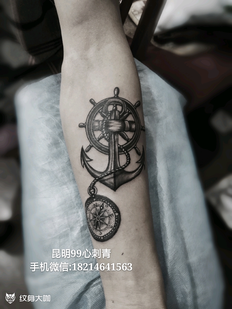 船锚_纹身图案手稿图片_蒋涛的纹身作品集