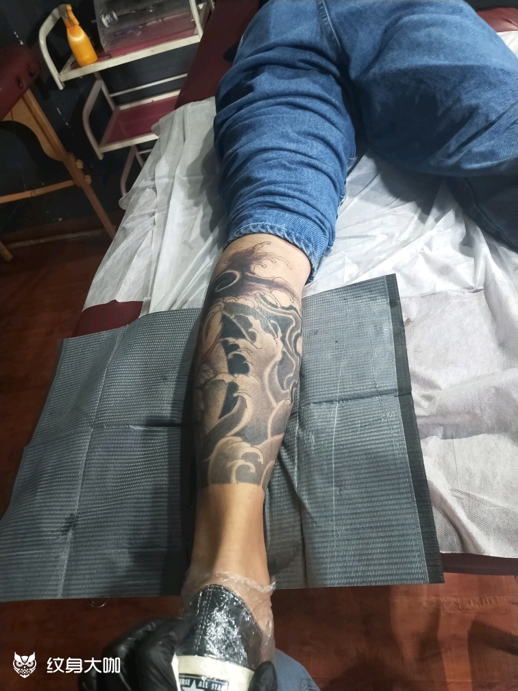 包小腿_纹身图案手稿图片_千鲤雕的纹身作品集