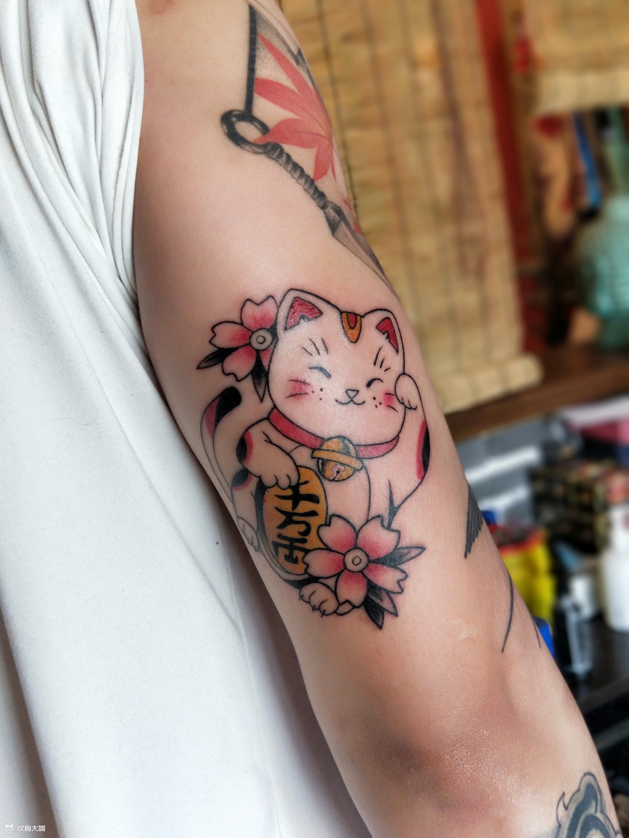 招财猫_纹身图案手稿图片_佛爷的纹身作品集