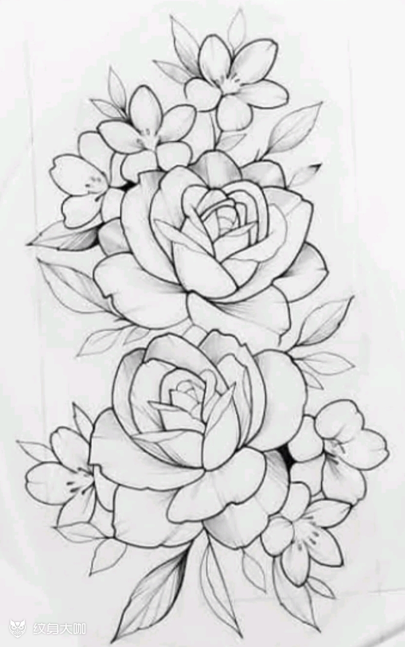 素花_纹身图案手稿图片_xc.刺的纹身作品集