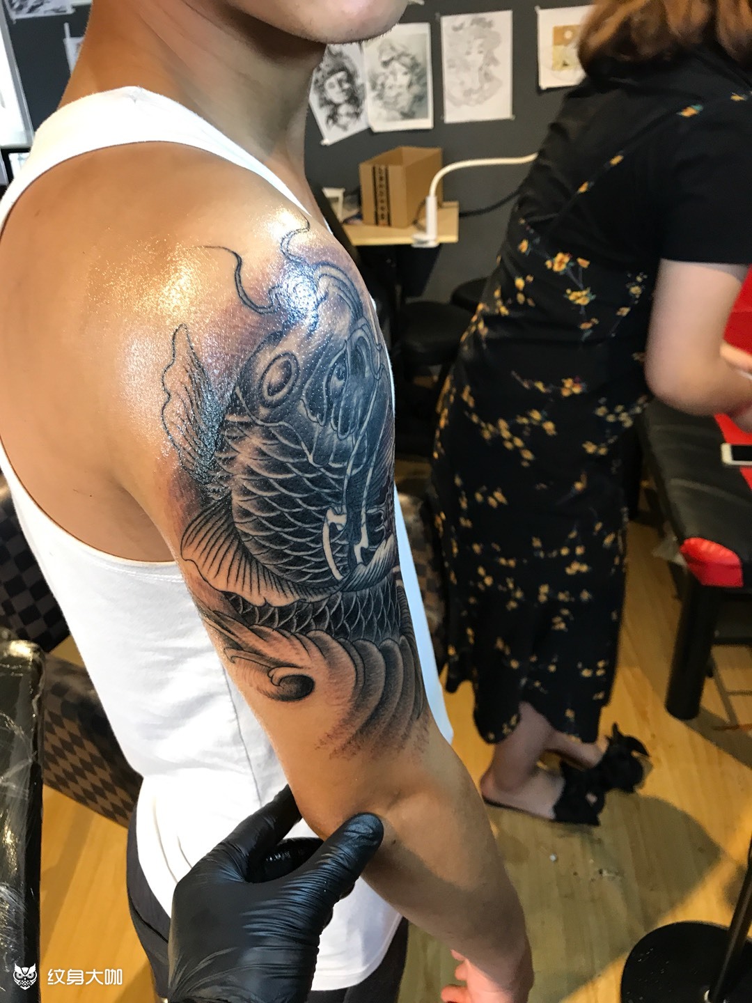 鯉魚蓋圖_紋身圖案手稿圖片_子龍tattoo的紋身作品集