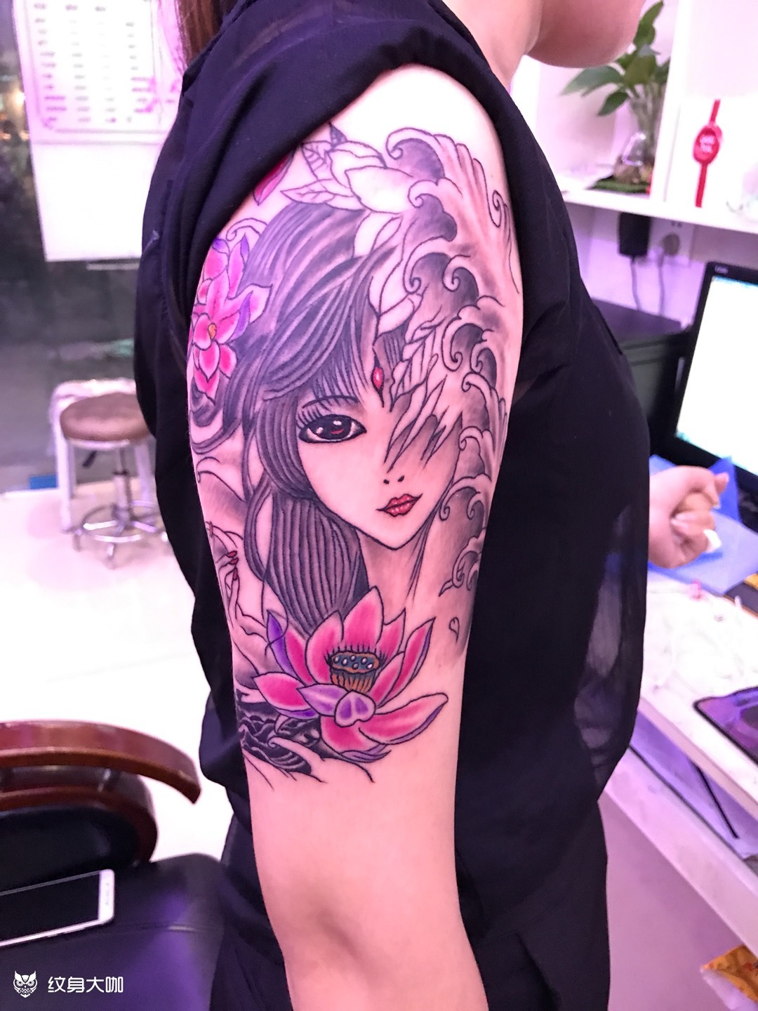 艺姬_纹身图案手稿图片_绣眉的纹身作品集