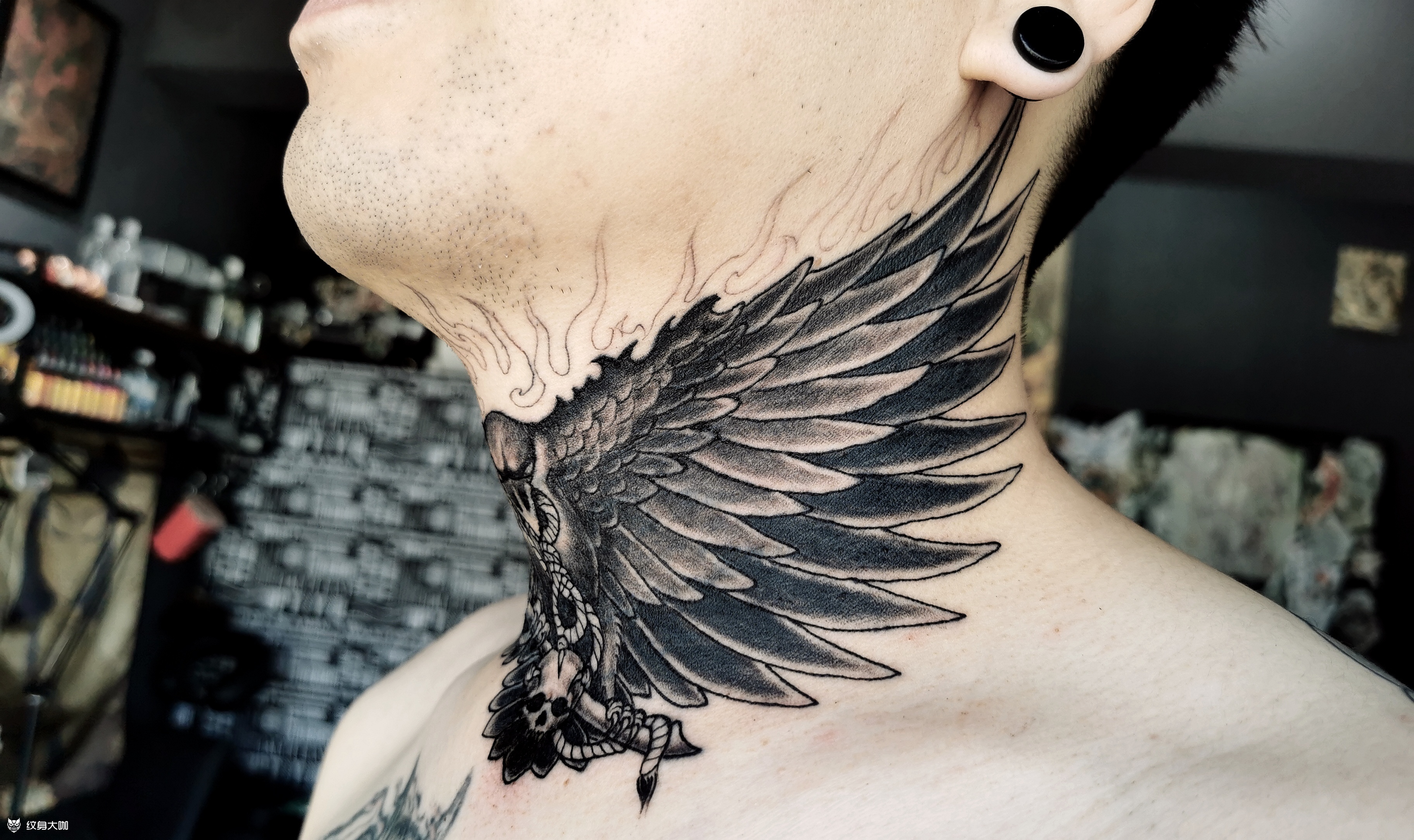 脖子乌鸦…未完!_纹身吧社区 - 纹身大咖