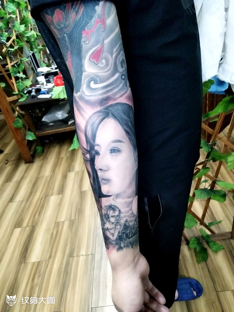 肖像花臂_纹身图案手稿图片_笑哥很正经的纹身作品集