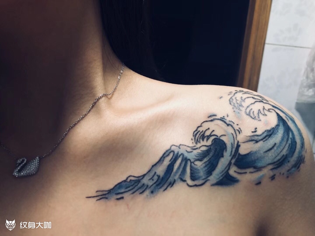 海浪_纹身图案手稿图片_南哥的纹身作品集