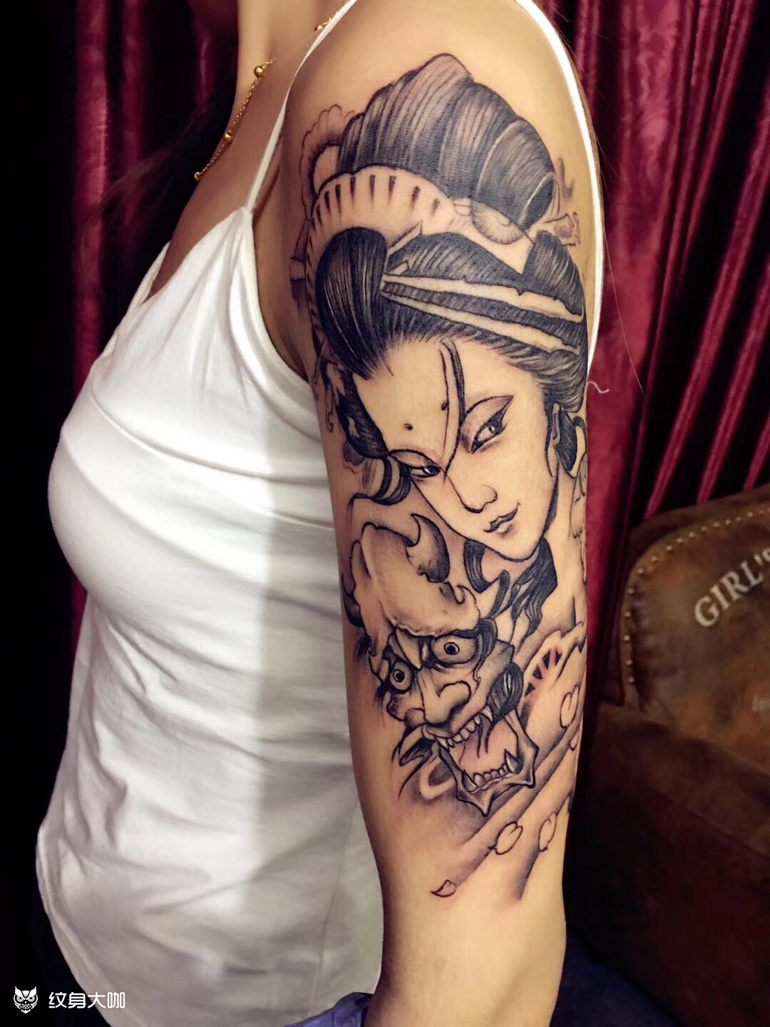 大臂艺妓_纹身图案手稿图片_tt的纹身作品集