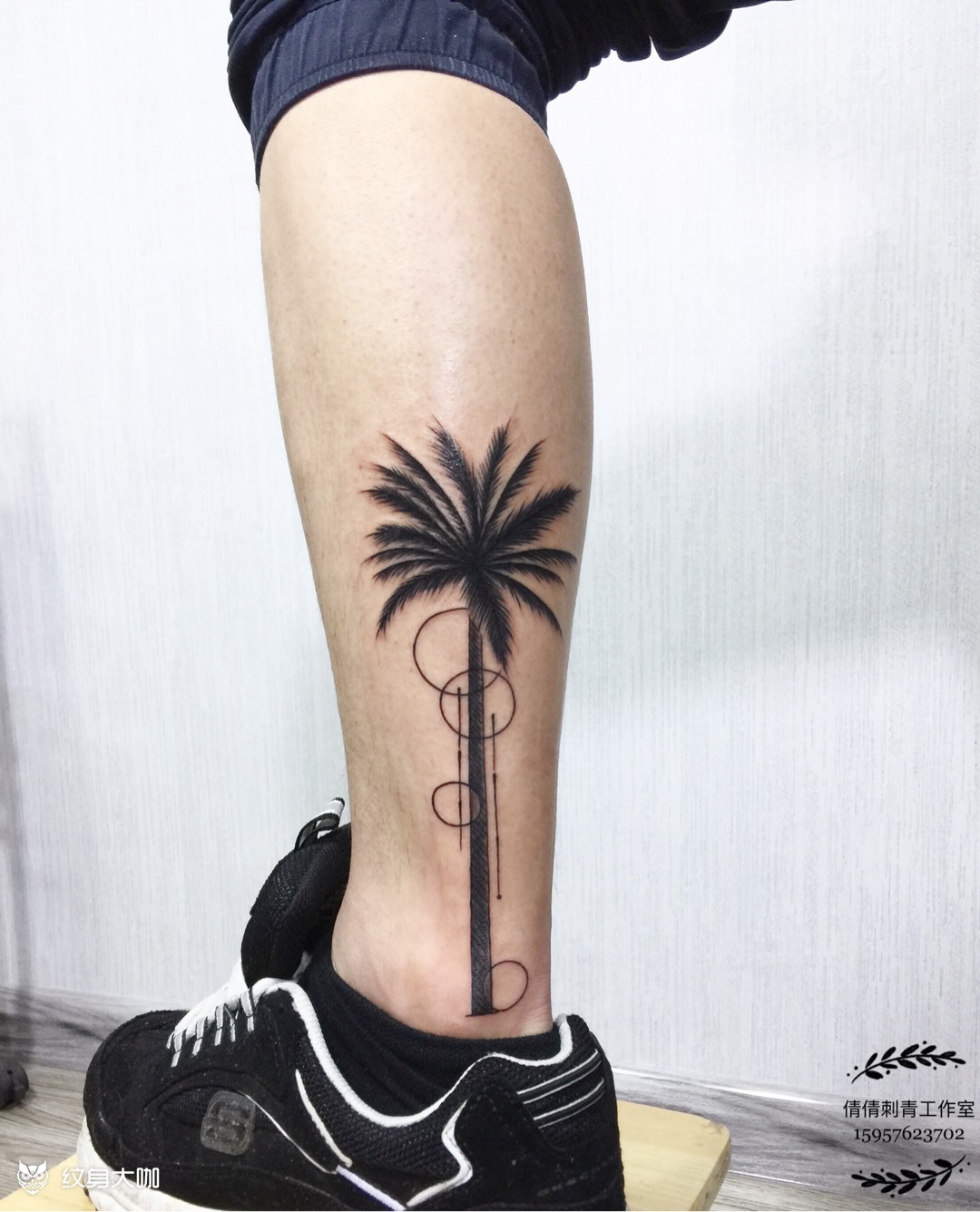 椰子树_纹身图案手稿图片_余倩倩的纹身作品集