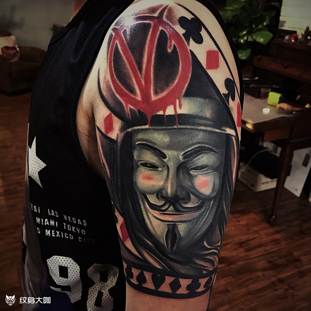 v字仇杀队_纹身图案手稿图片_李梦莹的纹身作品集