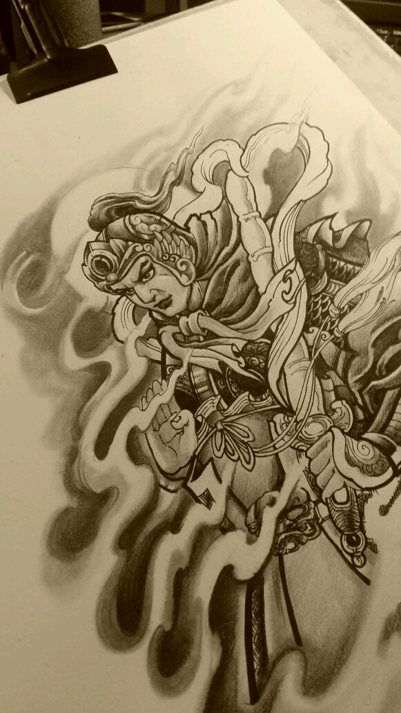 画着玩儿,韦陀_纹身图案手稿图片_刘湛的纹身作品集