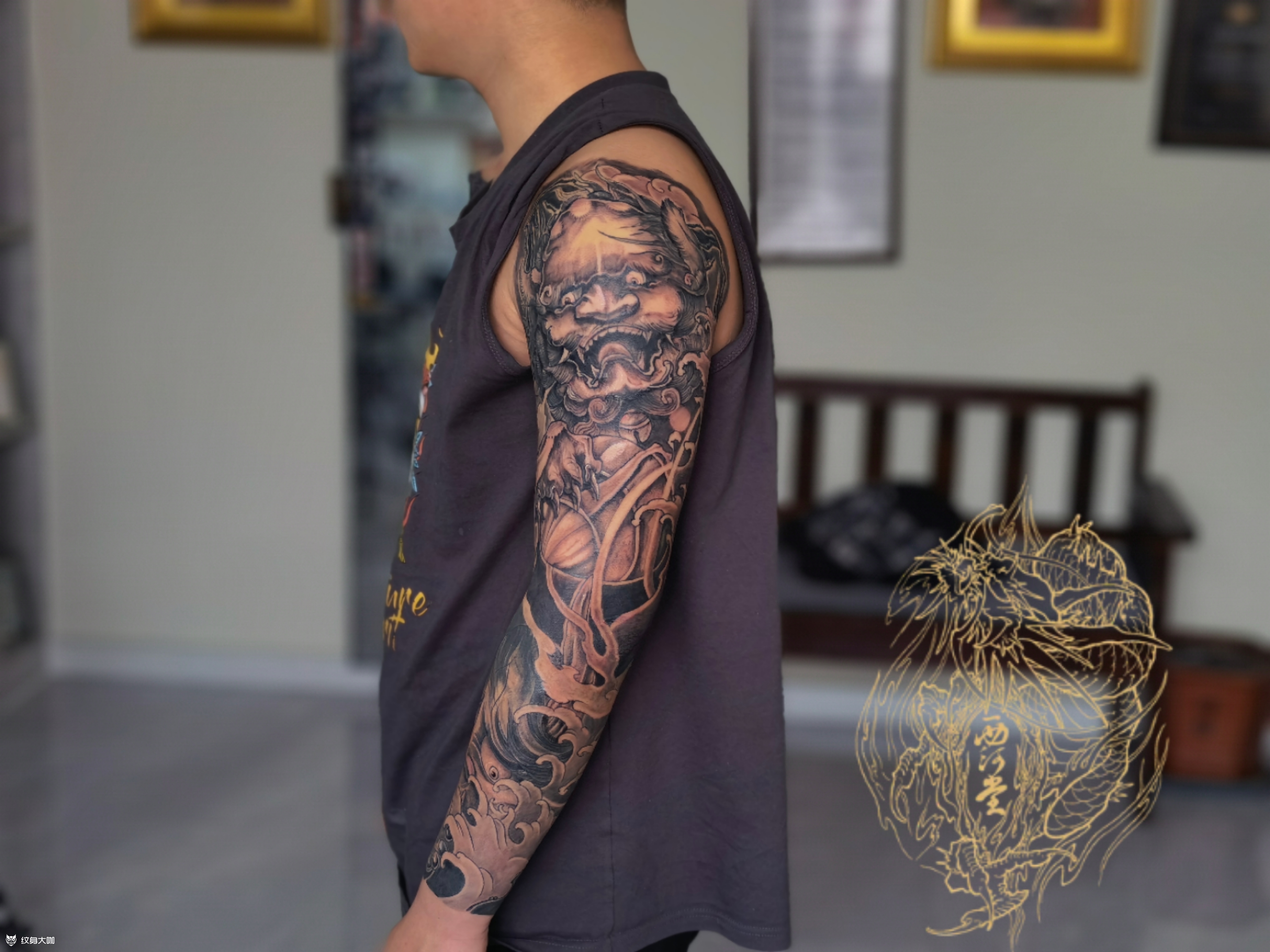 唐狮般若花臂_纹身吧社区 - 纹身大咖