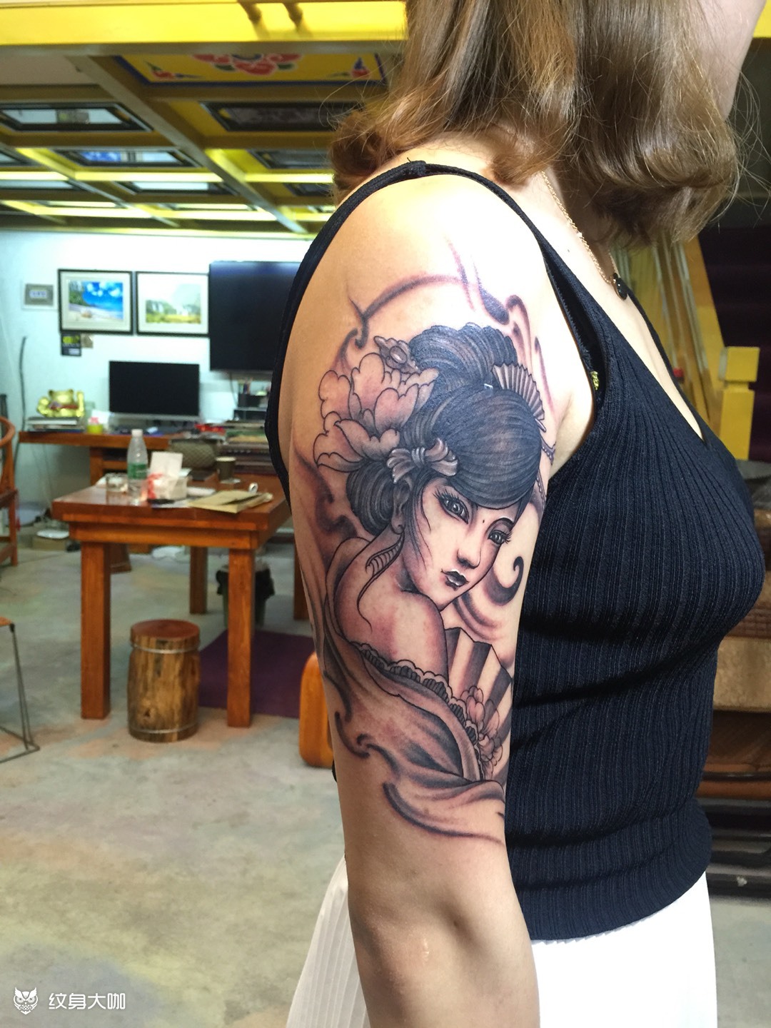 艺妓_纹身图案手稿图片_强子的纹身作品集