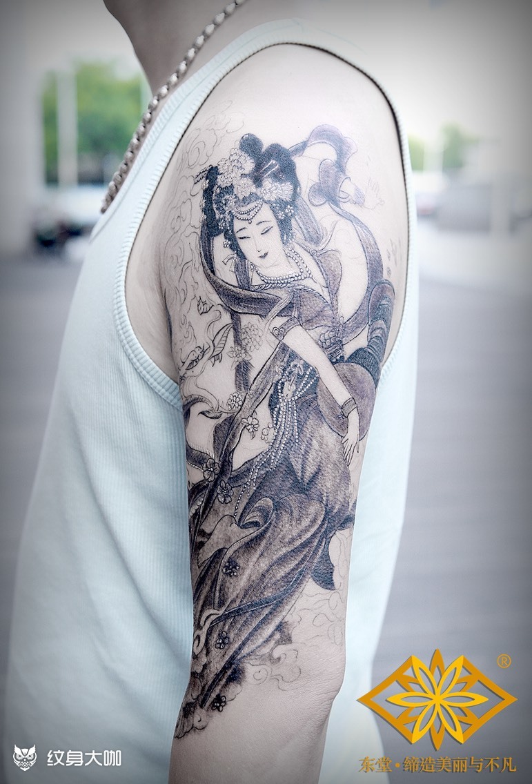 飞天_纹身图案手稿图片_张轩荣的纹身作品集