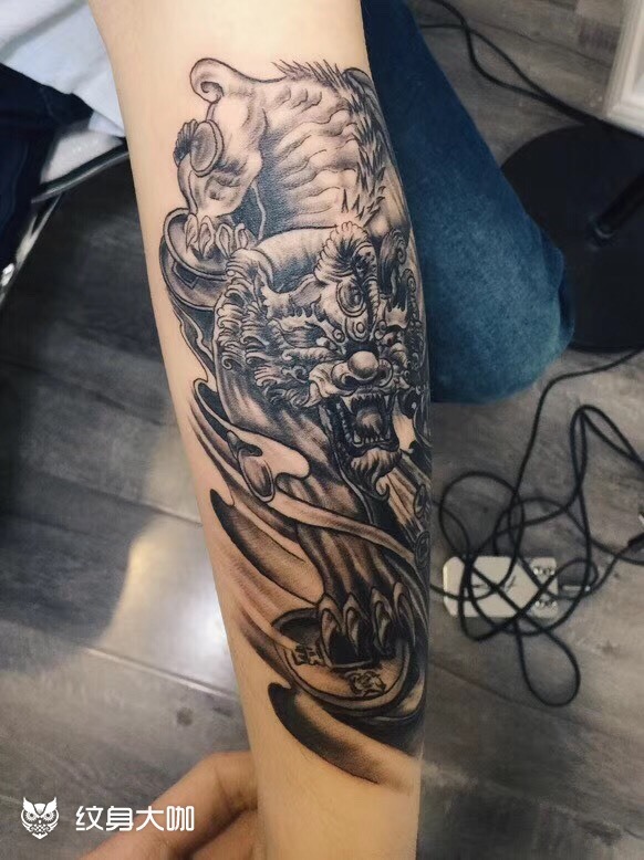 貔貅_纹身图案手稿图片_杨骁的纹身作品集