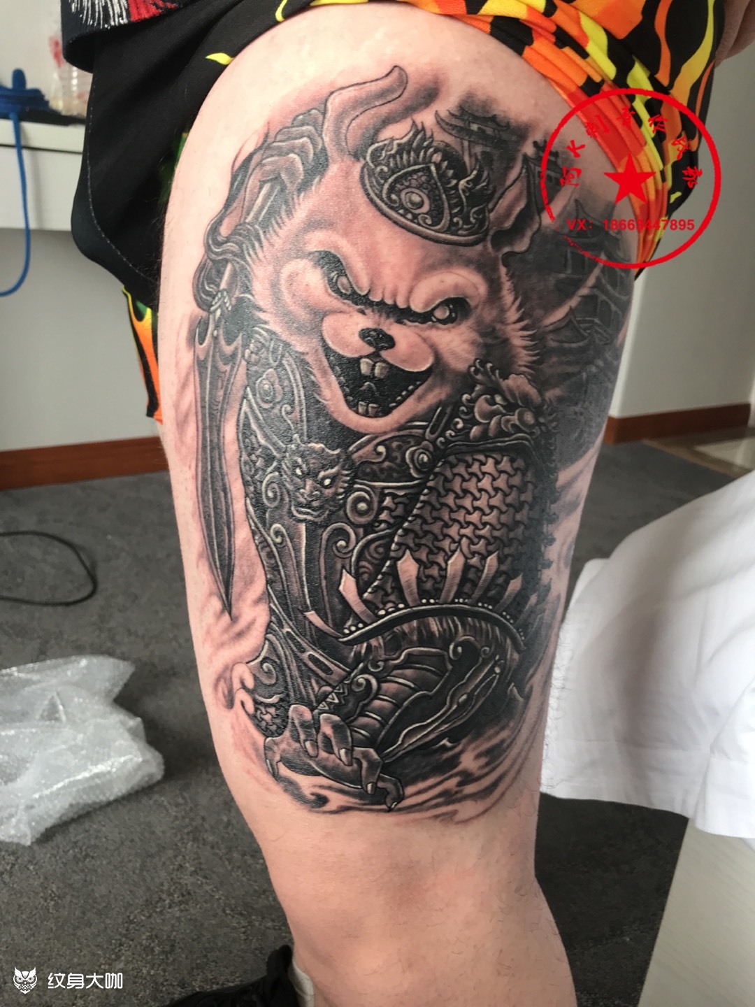 兔爷_纹身图案手稿图片_亓科的纹身作品集