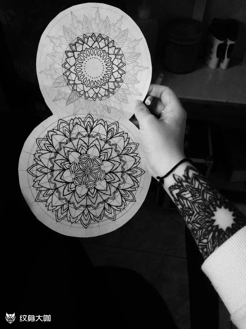梵花_纹身图案手稿图片_姜佬的纹身作品集