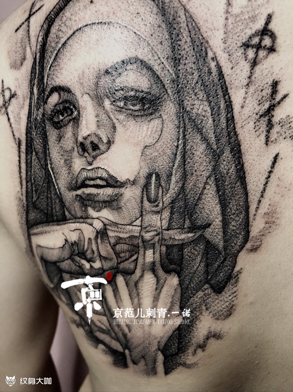 修女_纹身图案手稿图片_京范儿的纹身作品集