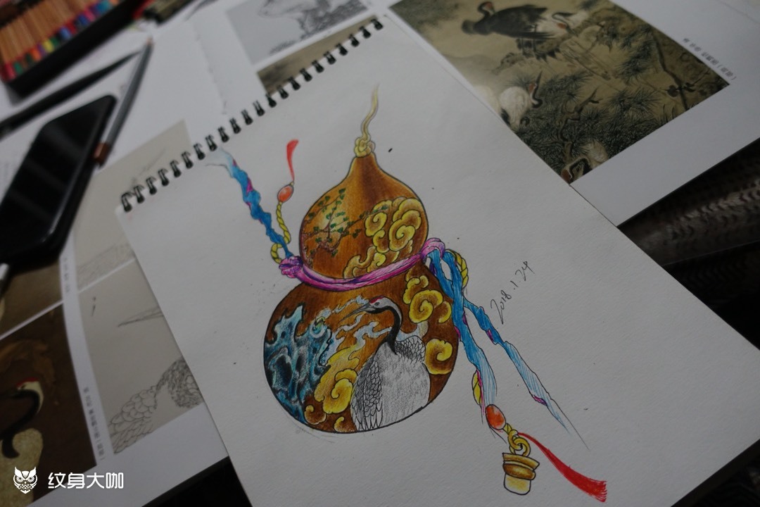 葫芦_纹身图案手稿图片_代昌伟的纹身作品集