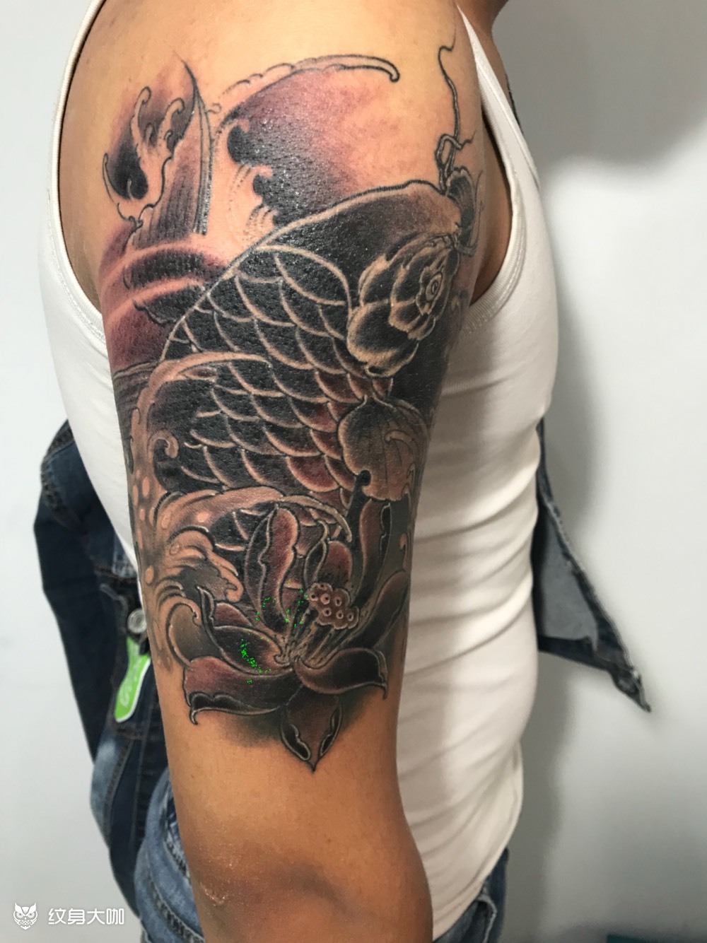 鲤鱼遮盖_纹身图案手稿图片_惜ci青丶大伟的纹身作品集