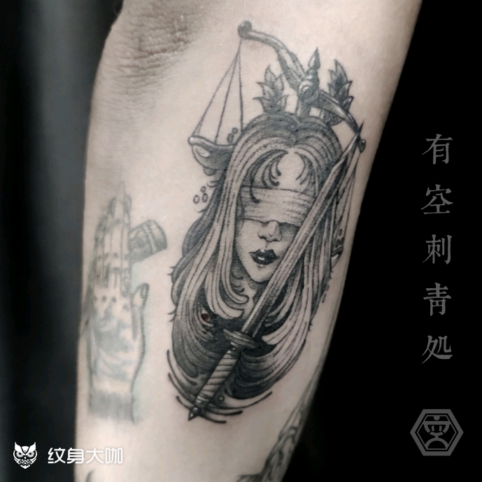 正义女神_纹身图案手稿图片_有空tattoo.牛牛的纹身作品集