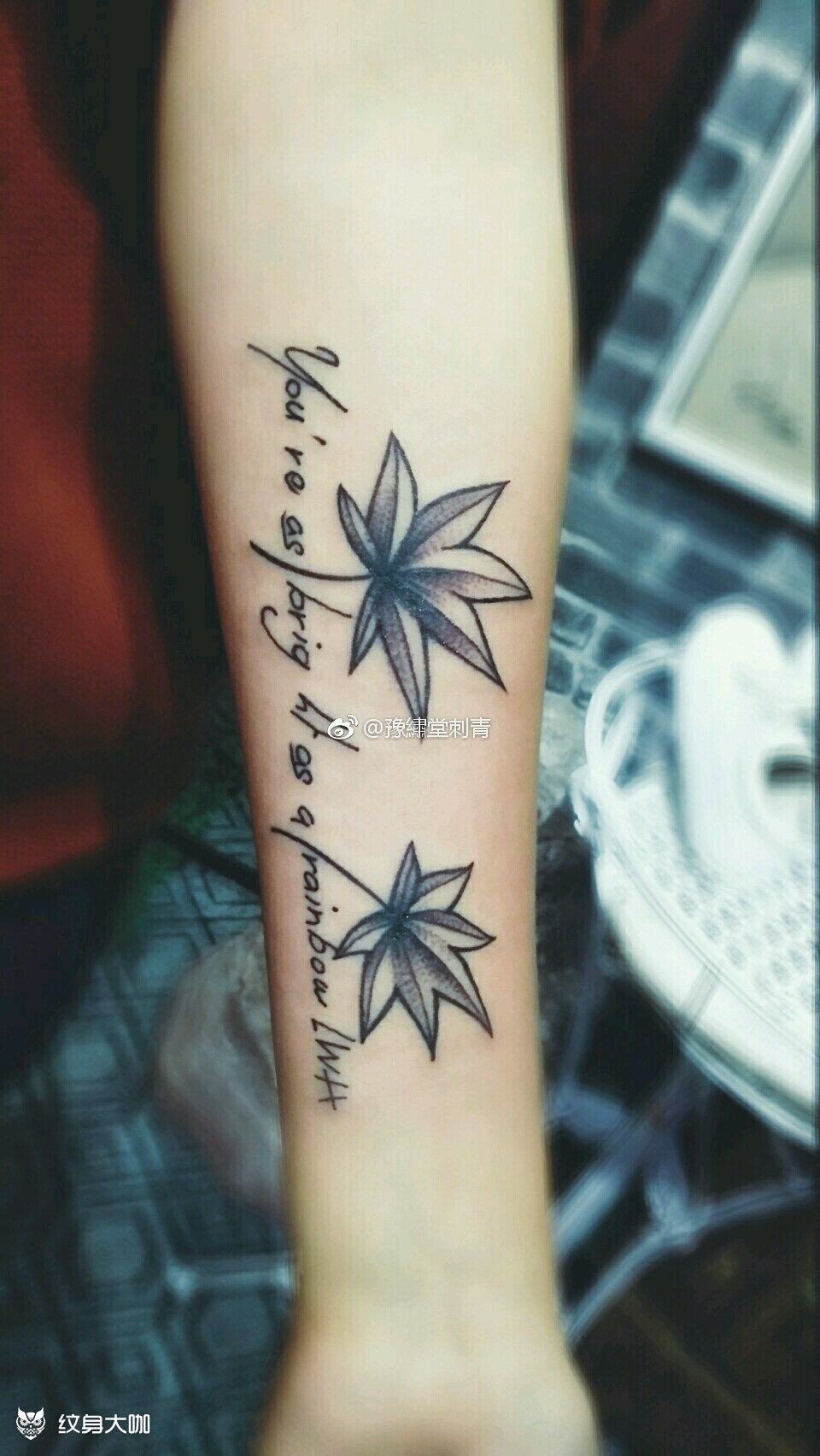 枫叶_纹身图案手稿图片_阿勇的纹身作品集