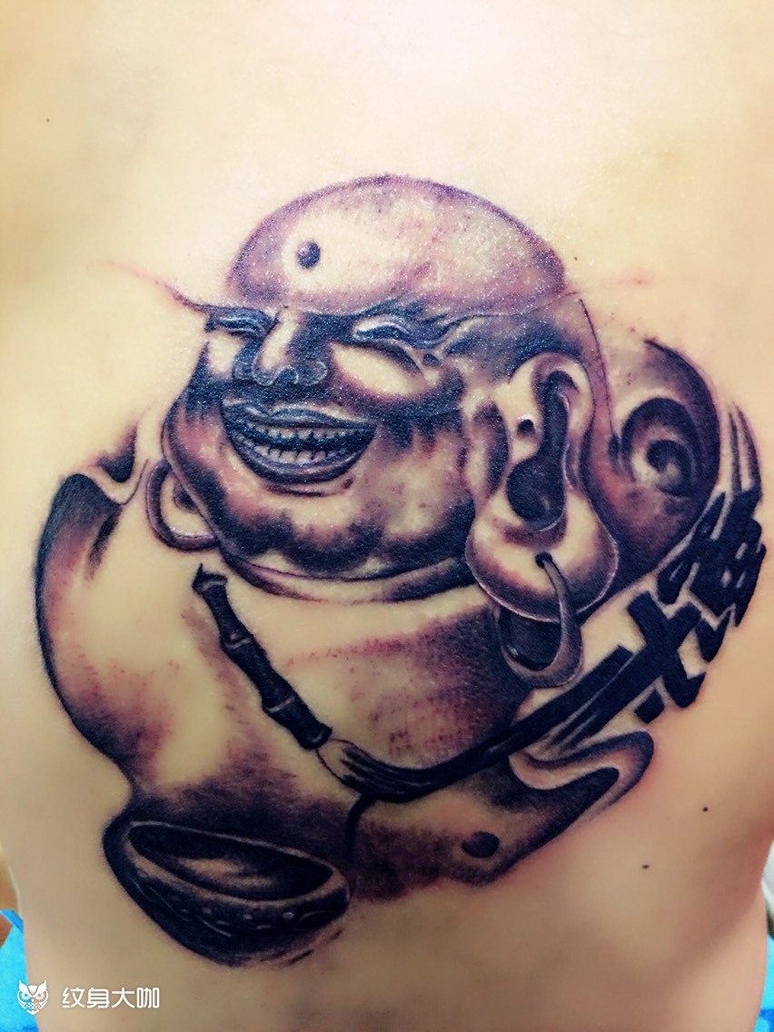 弥勒佛_纹身图案手稿图片_小泽的纹身作品集