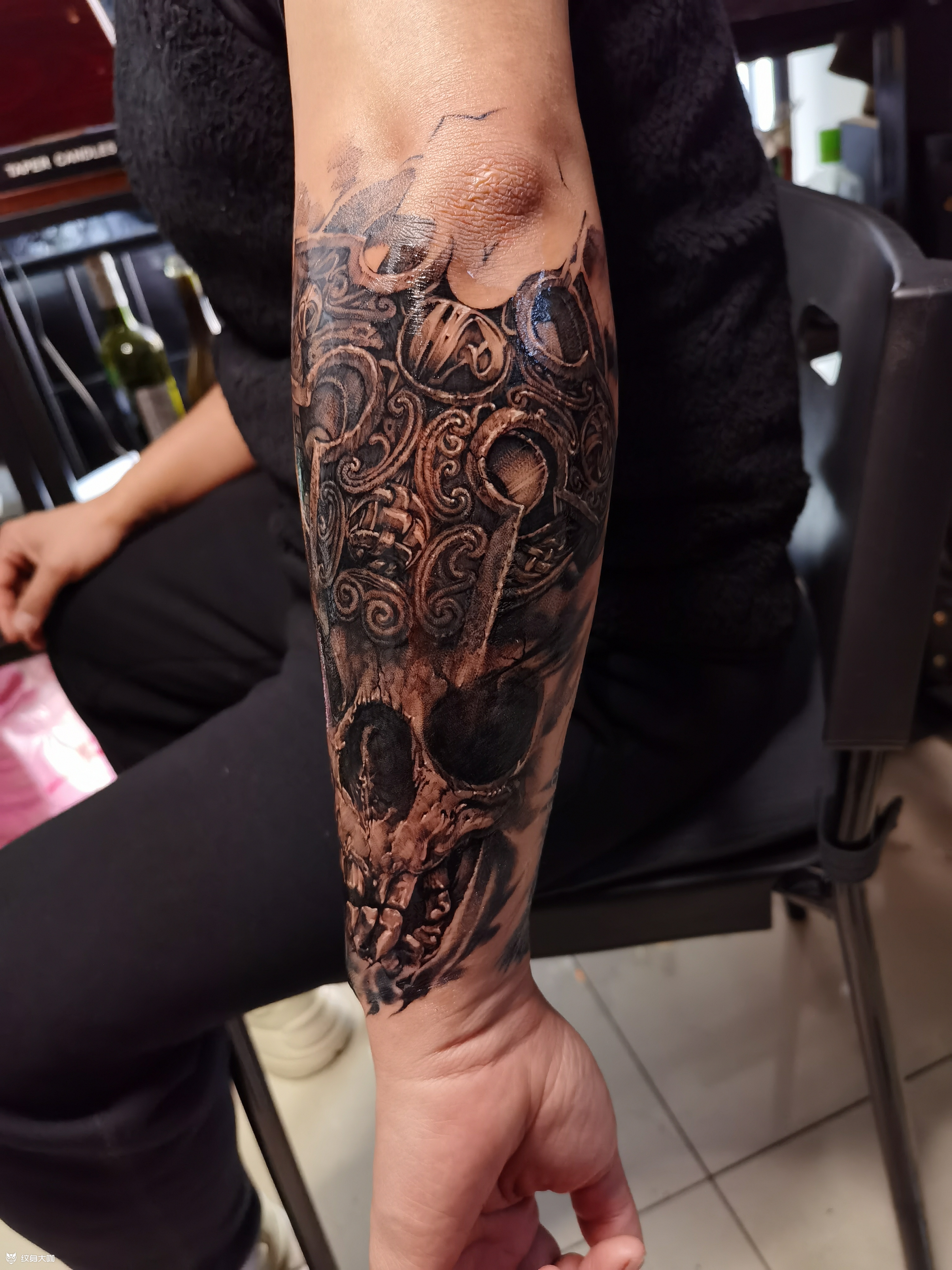 暗黑风格花臂第一阶段