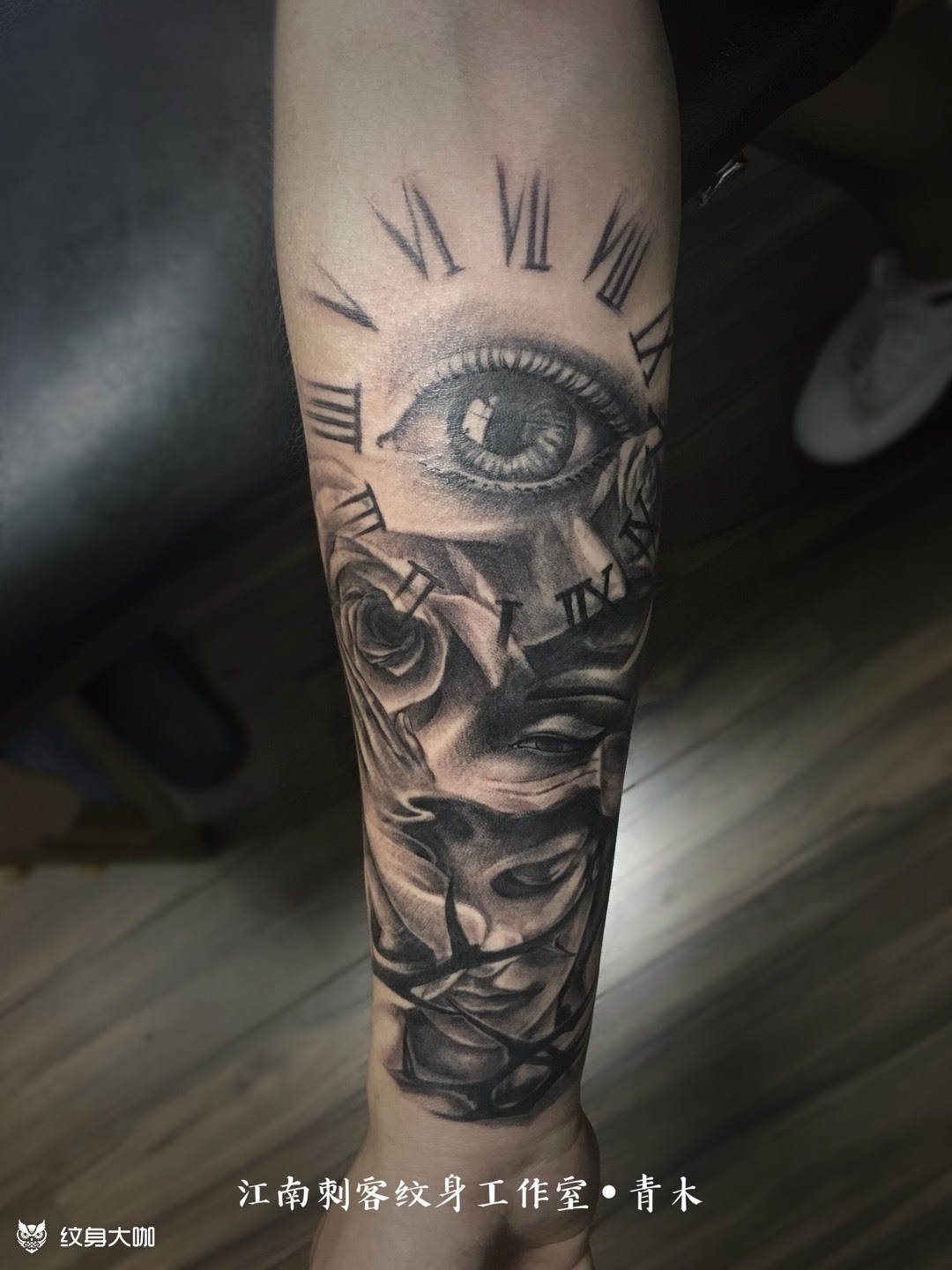 欧美写实半臂_纹身图案手稿图片_青木的纹身作品集