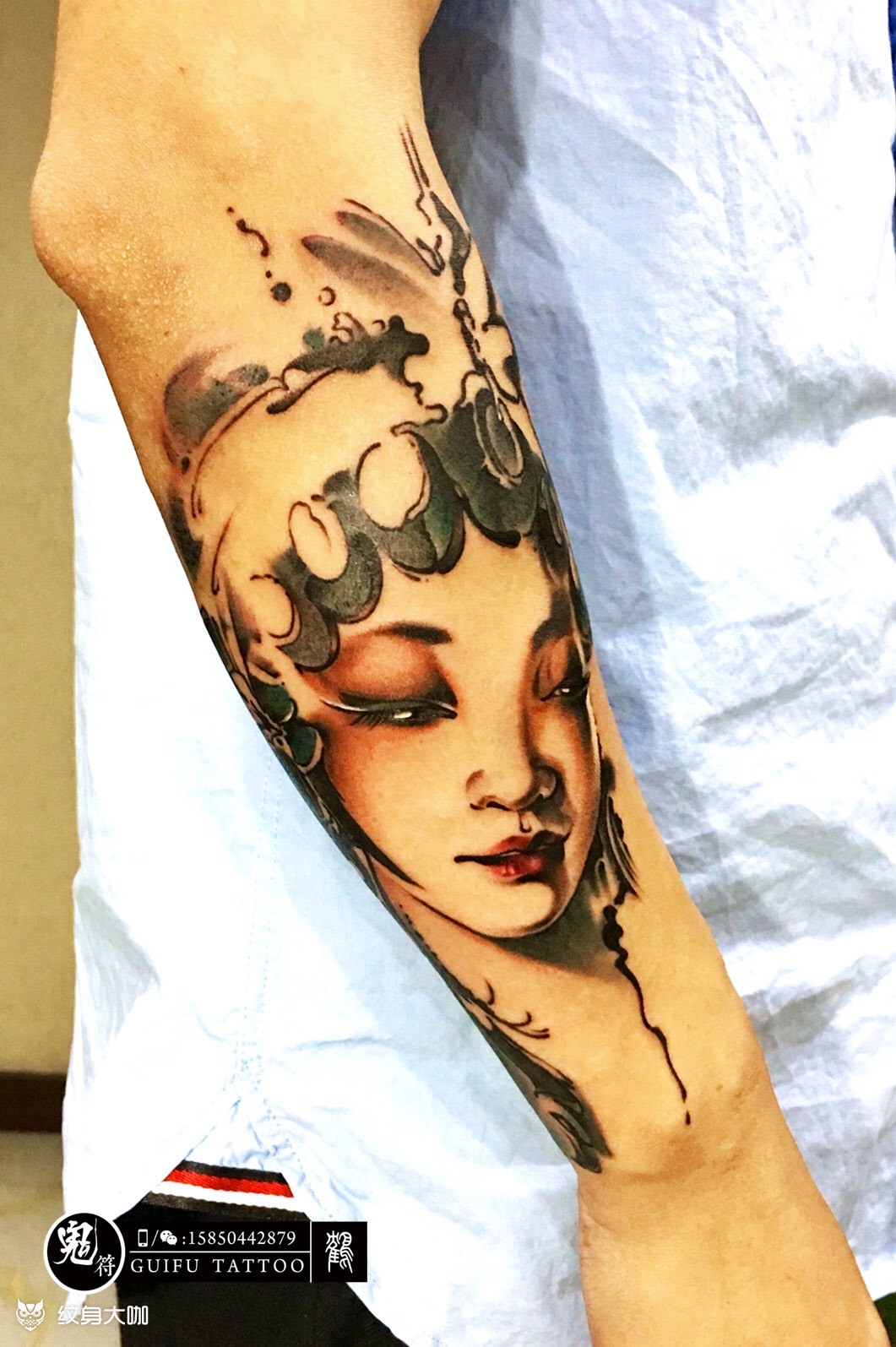 花旦_纹身图案手稿图片_贺鹤云的纹身作品集