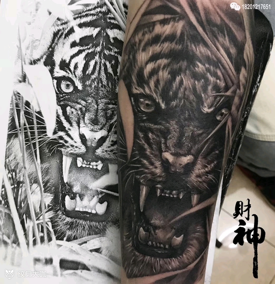 心有猛虎_纹身图案手稿图片_店经理-大崔94的纹身作品集