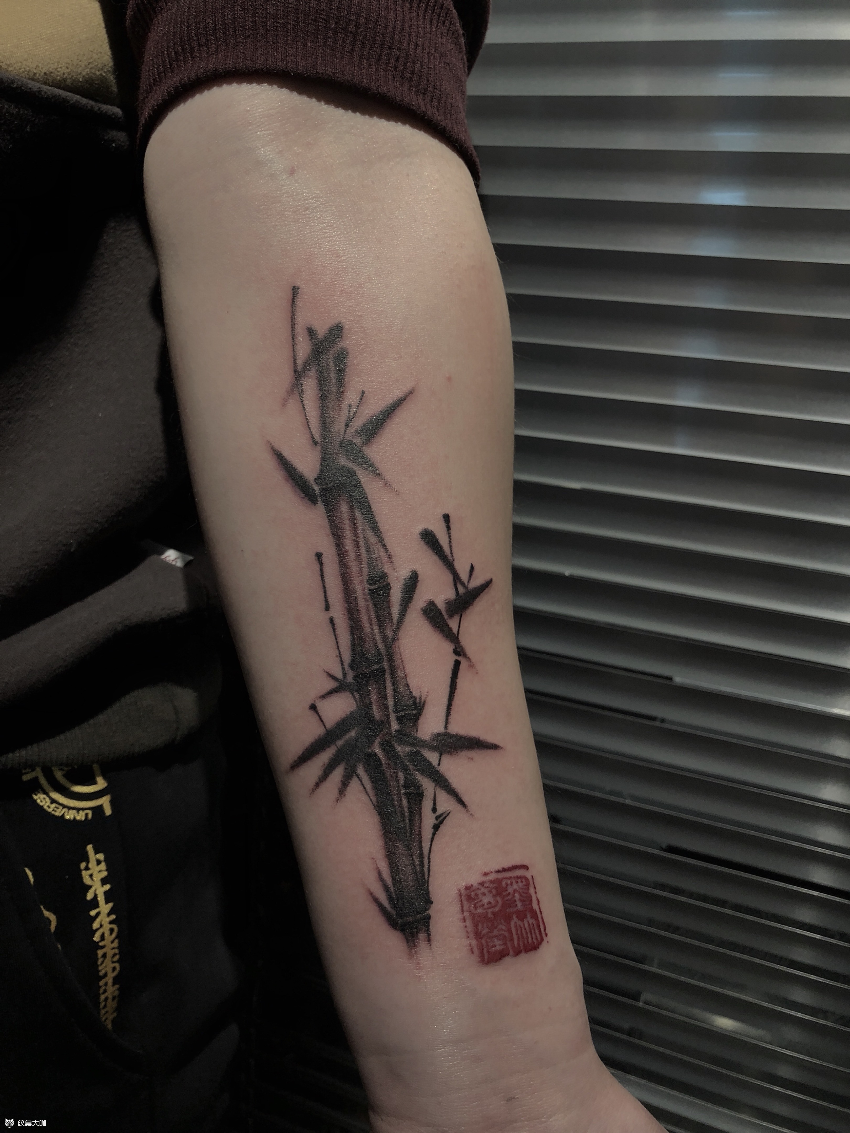 水墨 竹子_纹身图案手稿图片_徐伟的纹身作品集