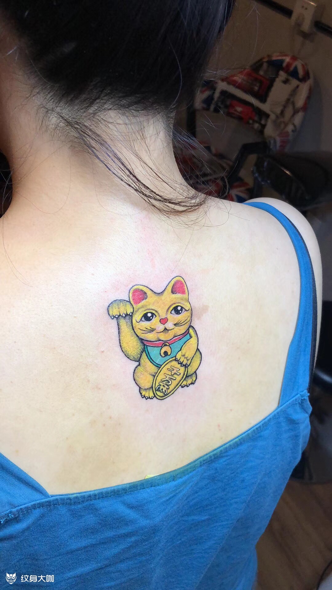 招财猫_纹身图案手稿图片_连师傅的纹身作品集