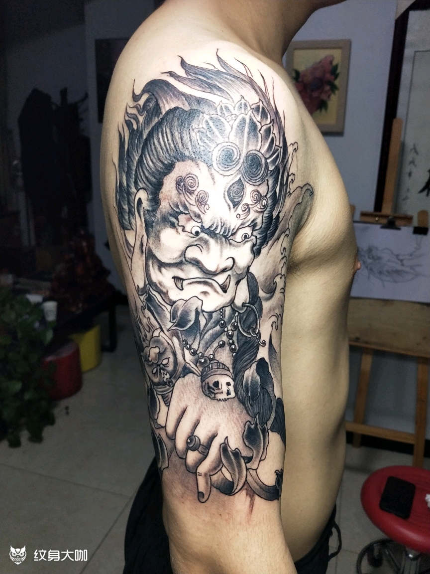 大臂不动明王_纹身图案手稿图片_史刚拳的纹身作品集