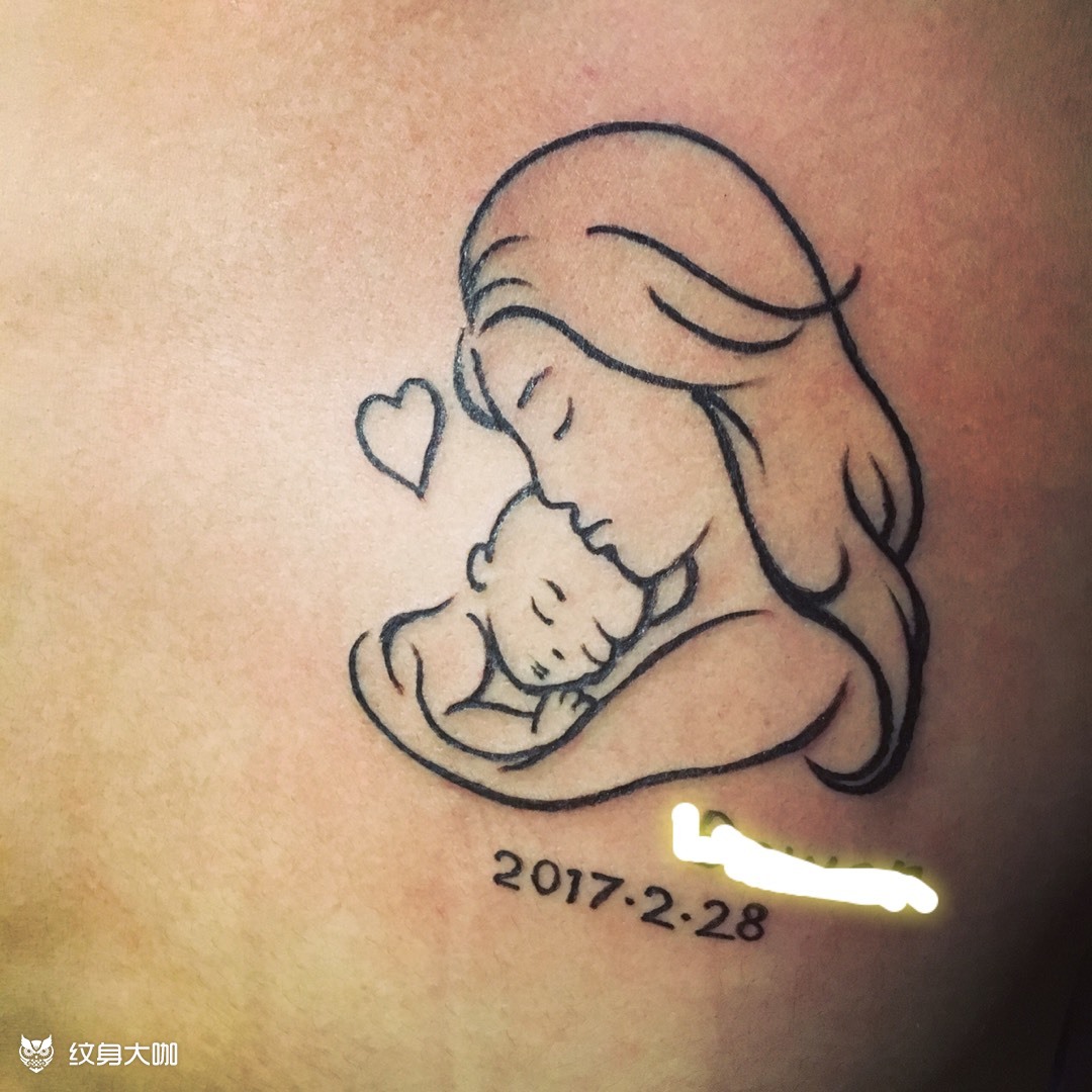 母子_纹身图案手稿图片_张晋源的纹身作品集