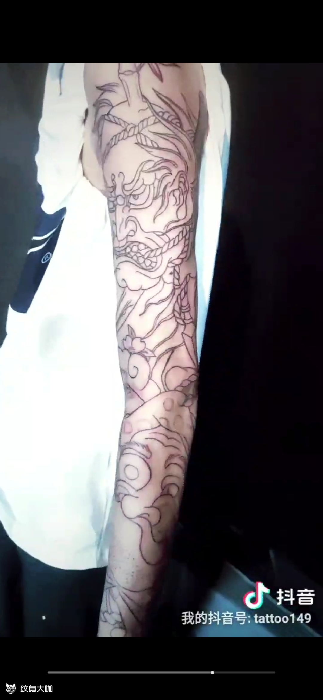 生首火男老传统花臂线条小哥哥_纹身吧社区 - 纹身大咖
