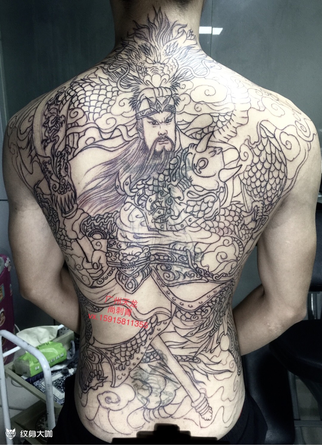 关公耍大刀_纹身图案手稿图片_尚的纹身作品集