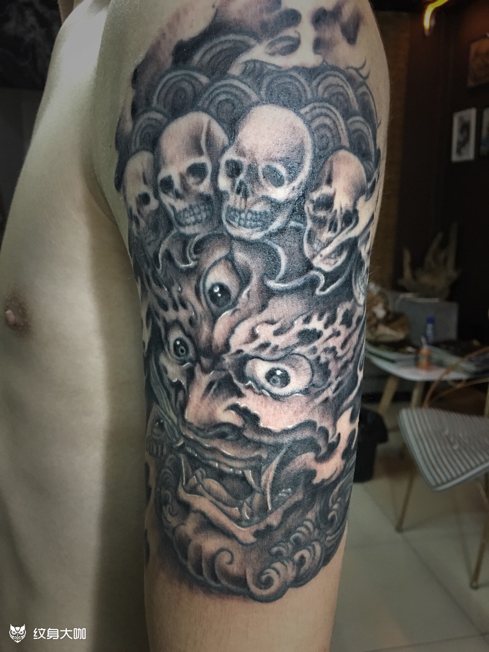 大黑天_纹身图案手稿图片_张汝恒的纹身作品集