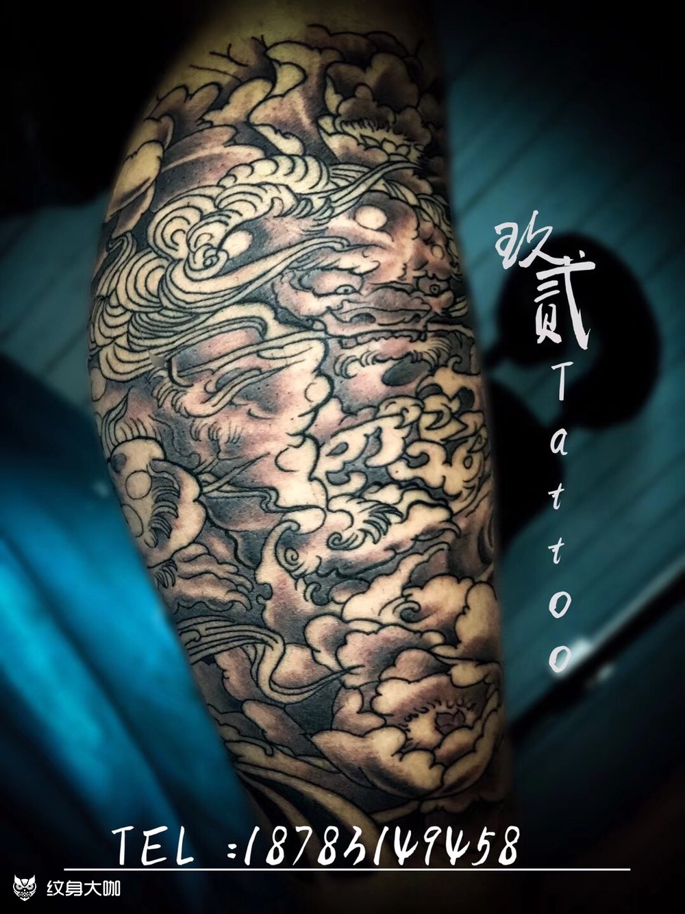 唐狮包小腿_纹身图案手稿图片_筠连玖贰tattoo的纹身作品集