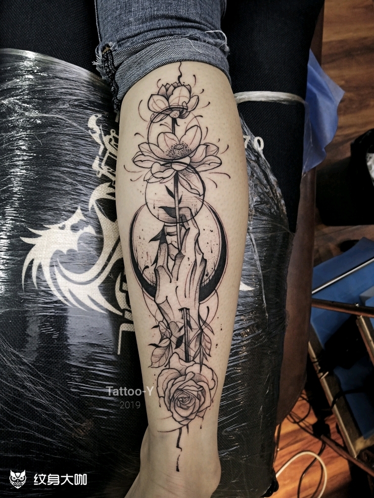小腿_纹身图案手稿图片__ yang的纹身作品集