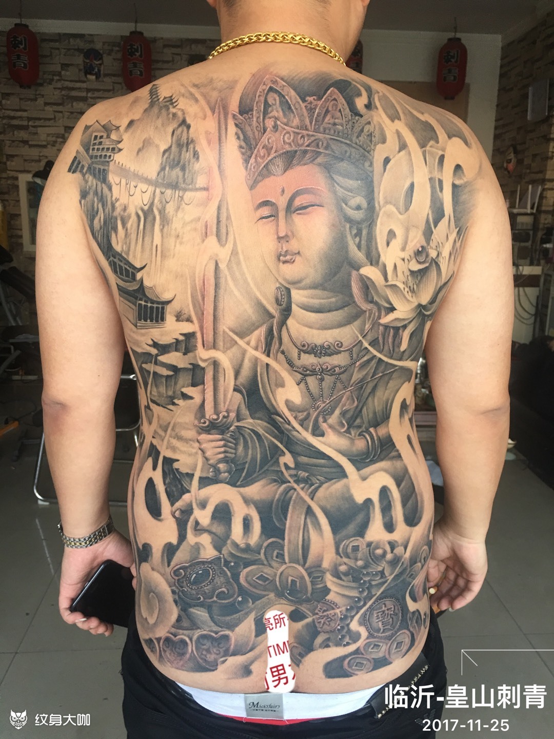 虚空藏菩萨_纹身图案手稿图片_明皓的纹身作品集
