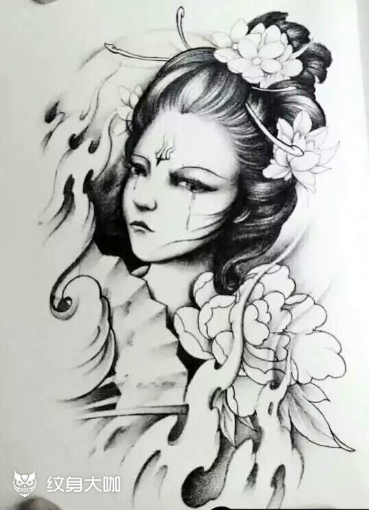 半臂_纹身图案手稿图片_浩sir 的纹身作品集