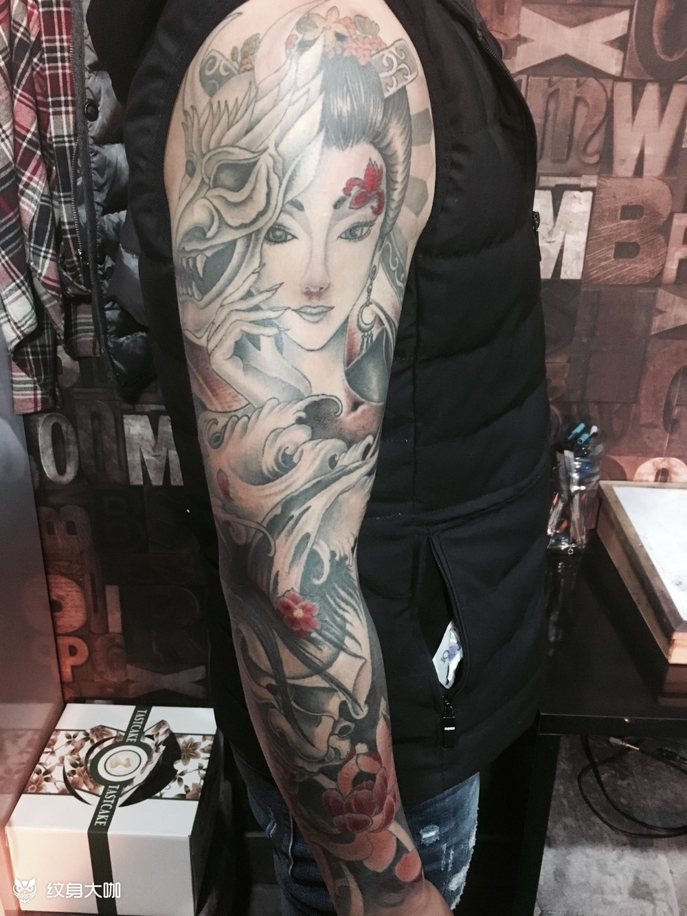 花臂_纹身图案手稿图片_刘明的纹身作品集